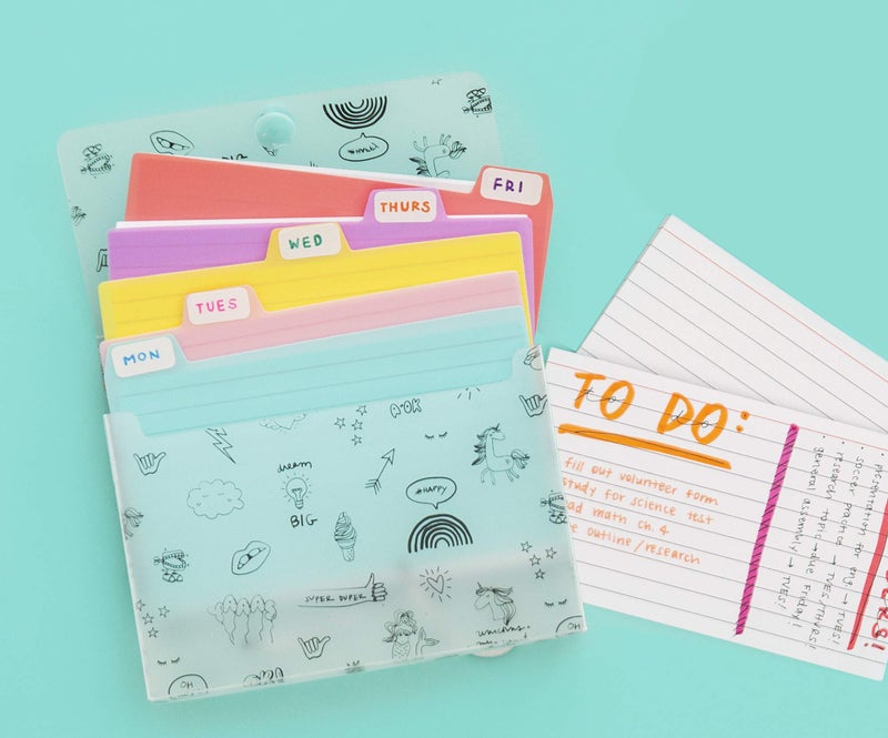 Yoobi Index Cards with Case | 4 Pack of Fun | 400 Total Notecards with Holder | Create Flash Cards for Homeschool - Image 2